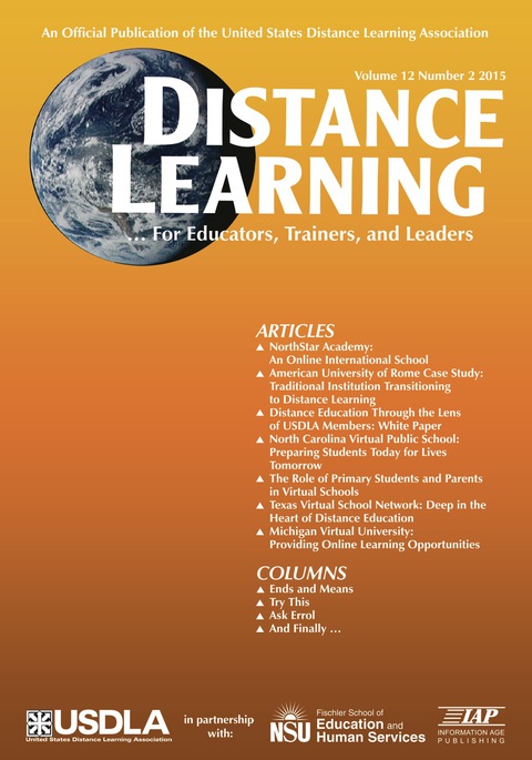 Cover image for book Distance Learning - Issue: Volume 12 #2
