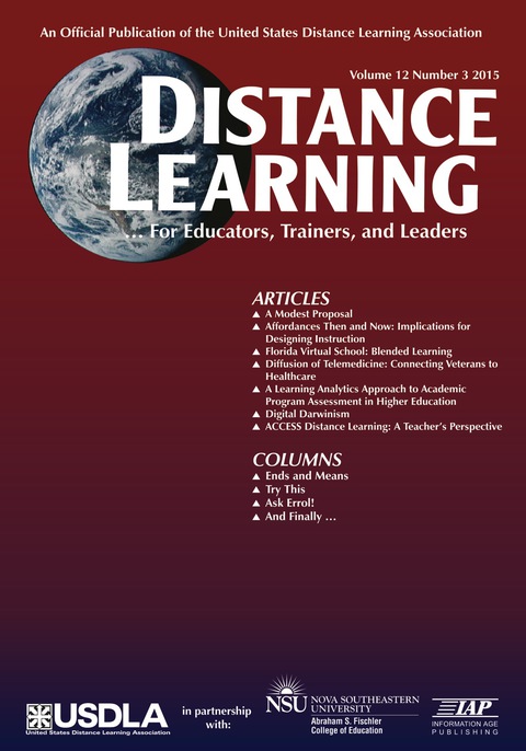 Cover image for book Distance Learning - Issue: Volume 12 #3