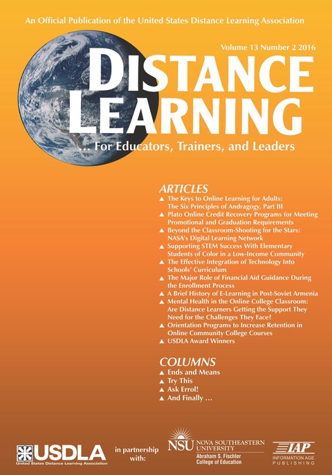 Cover image for book Distance Learning - Issue: Volume 13 #2