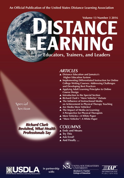 Cover image for book Distance Learning - Issue: Volume 13 #3