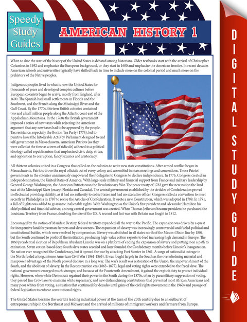 Cover image for book American History 1 (Speedy Study Guides)