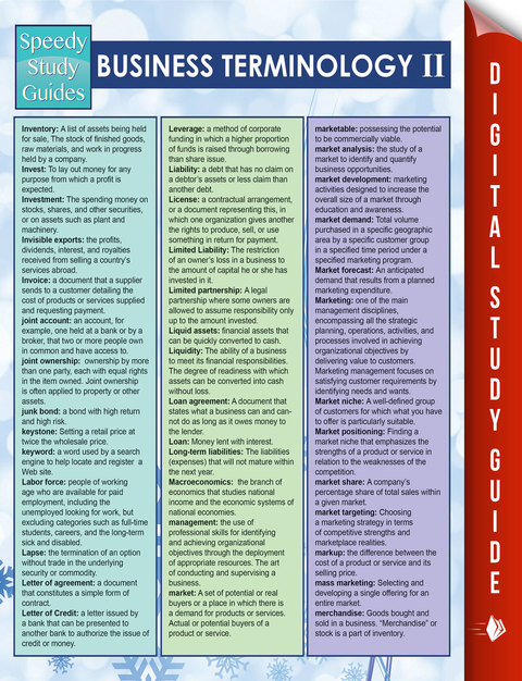 Cover image for book Business Terminology II (Speedy Study Guides)