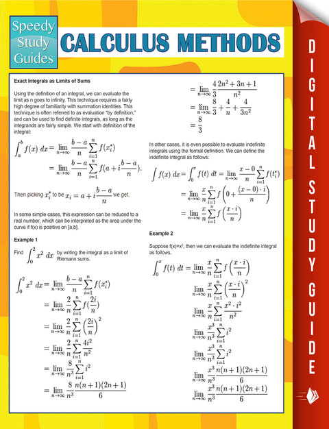 Cover image for book Calculus Methods (Speedy Study Guides)