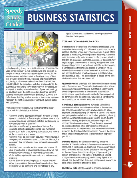 Cover image for book Business Statistics (Speedy Study Guides)