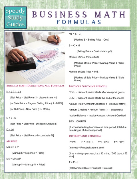 Cover image for book Business Math Formulas (Speedy Study Guides)