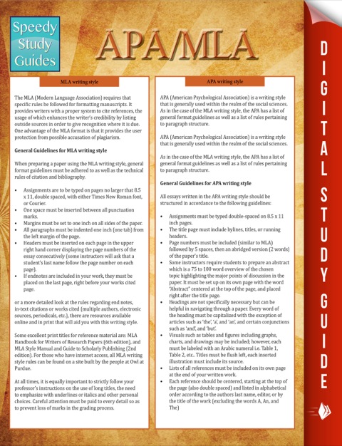 Cover image for book APA/MLA Guidelines (Speedy Study Guides)