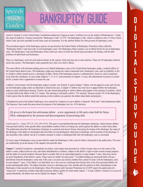 Cover image for book Bankruptcy Guide (Speedy Study Guides)