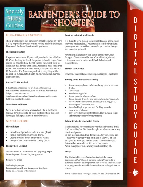 Cover image for book Bartender's Guide To Shooters (Speedy Study Guides)