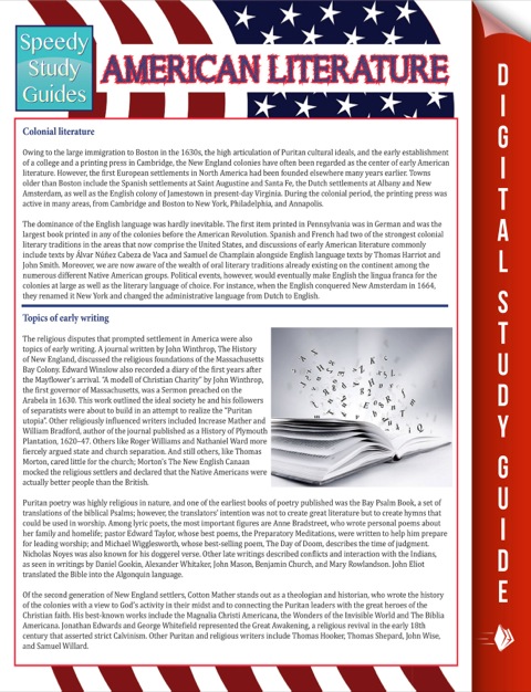 Cover image for book American Literature (Speedy Study Guides)