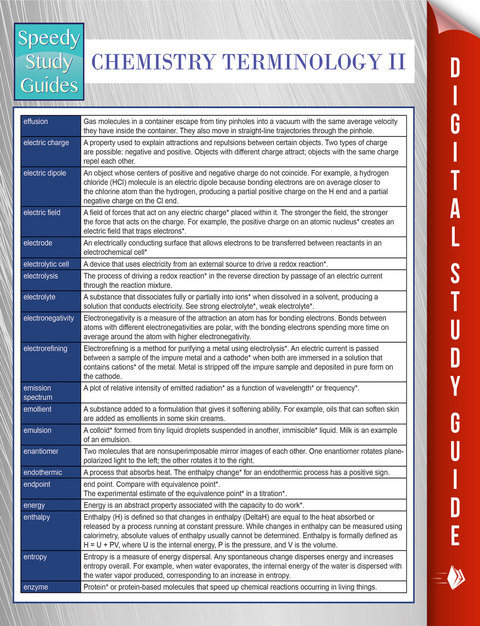 Cover image for book Chemistry Terminology II (Speedy Study Guides)