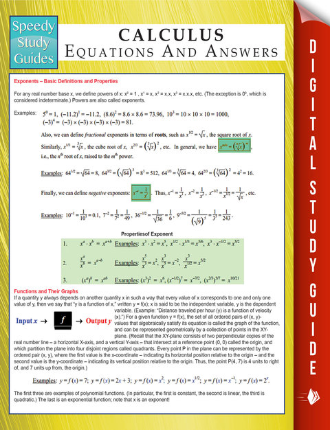 Cover image for book Calculus Equations And Answers (Speedy Study Guides)