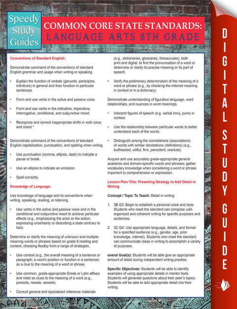 Cover image for book Common Core State Standards: Language Arts 8th Grade