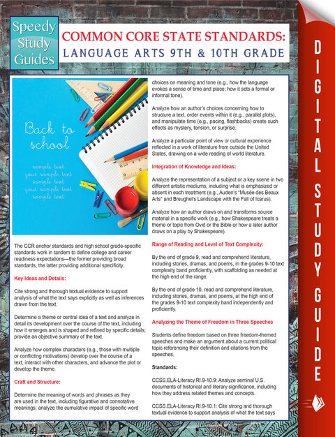 Cover image for book Common Core State Standards: Language Arts 9th And 10Th Grade