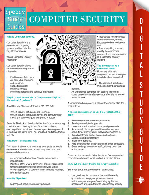Cover image for book Computer Security (Speedy Study Guides)