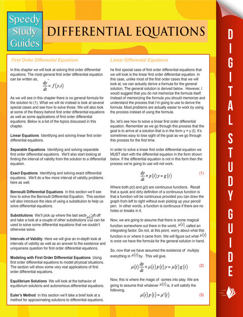 Cover image for book Differential Equations (Speedy Study Guides)