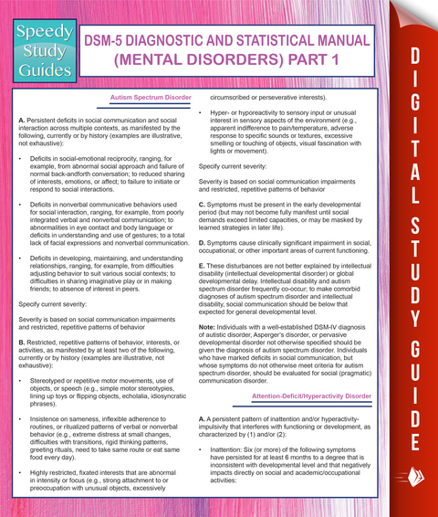 Cover image for book DSM-5 Diagnostic and Statistical Manual (Mental Disorders) Part 1