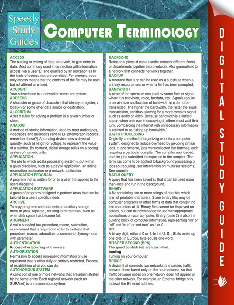 Cover image for book Computer Terminology (Speedy Study Guides)