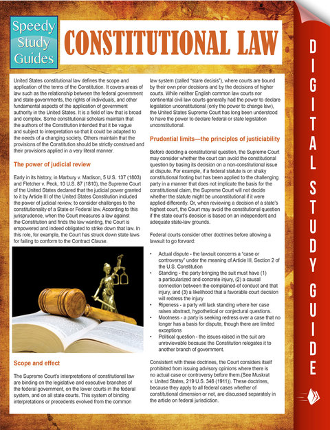 Cover image for book Constitutional Law (Speedy Study Guides)