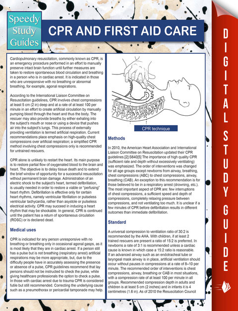 Cover image for book CPR And First Aid Care (Speedy Study Guides)