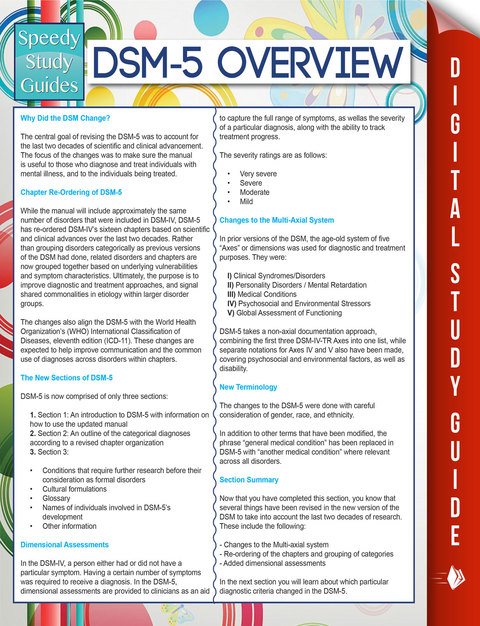 Cover image for book DSM-5 Overview (Speedy Study Guides)