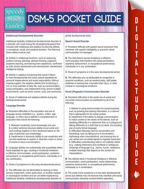 Cover image for book DSM-5 Pocket Guide (Speedy Study Guides)