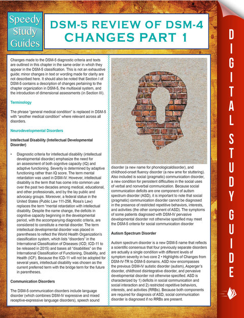 Cover image for book DSM-5 Review of DSM-4 Changes Part I (Speedy Study Guides)
