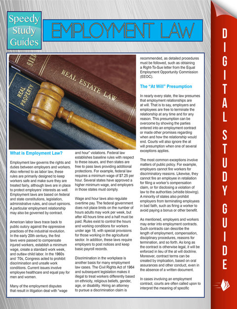 Cover image for book Employment Law (Speedy Study Guides)