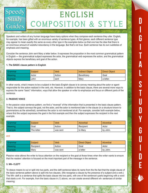 Cover image for book English Composition And Style (Speedy Study Guides)