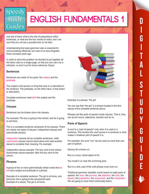 Cover image for book English Fundamentals 1 (Speedy Study Guides)