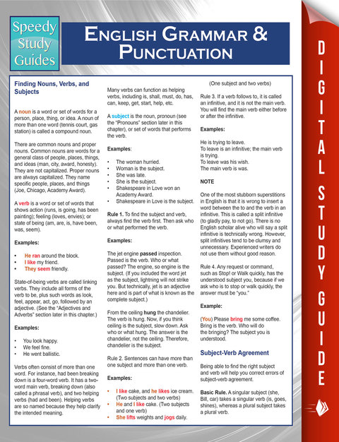 Cover image for book English Grammar And Punctuation (Speedy Study Guides)