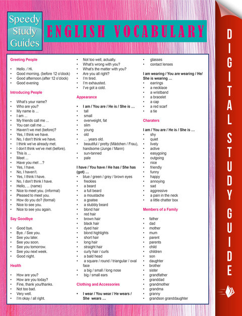 Cover image for book English Vocabulary (Speedy Study Guides)