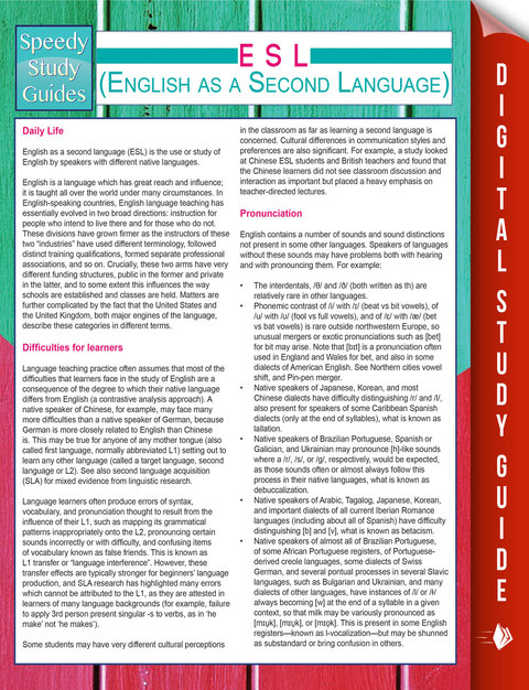 Cover image for book ESL (English as a Second Language)
