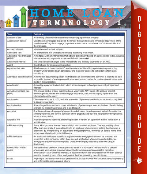 Cover image for book Home Loan Terminology 1