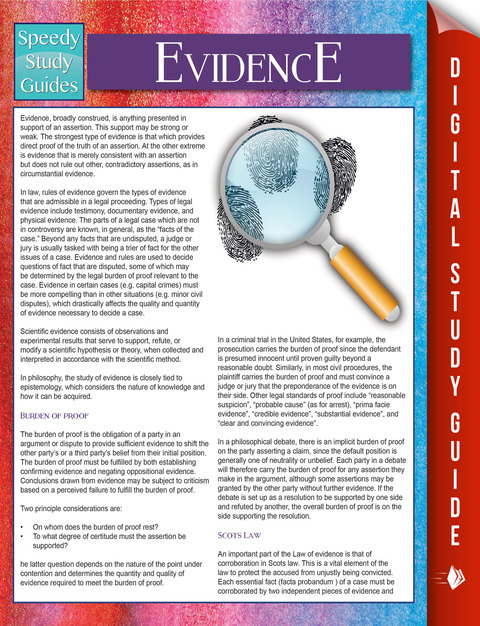 Cover image for book Evidence (Speedy Study Guides)