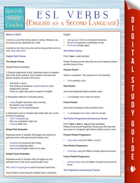Cover image for book ESL Verbs (English as a Second Language) (Speedy Study Guides)