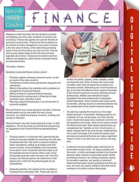 Cover image for book Finance (Speedy Study Guides)