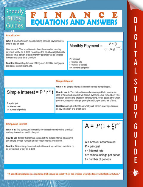 Cover image for book Finance Equations And Answers (Speedy Study Guides)