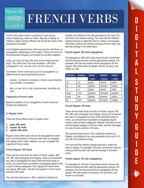 Cover image for book French Verbs (Speedy Language Study Guides)