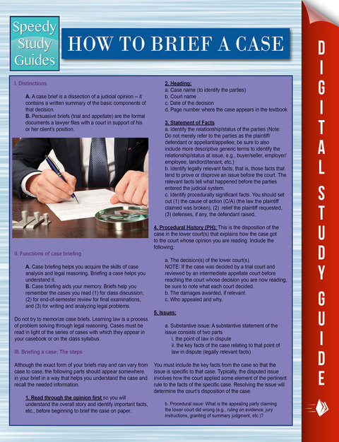 Cover image for book How To Brief A Case (Speedy Study Guides)