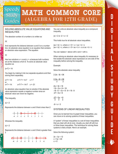 Cover image for book Math Common Core (Algebra for 12th Grade) (Speedy Study Guides)