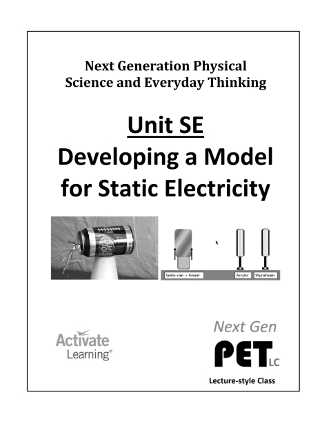 Cover image for book Next Gen PET, Unit SE: Developing a Model for Static Electricity (lecture style)