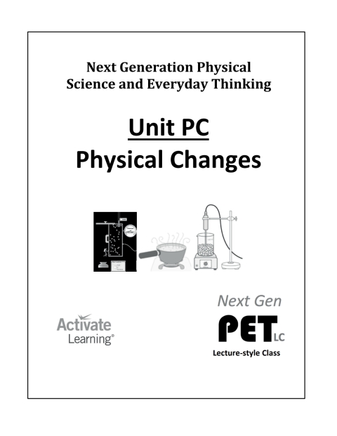 Cover image for book Next Gen PET, Unit PC: Physical Changes (lecture style)