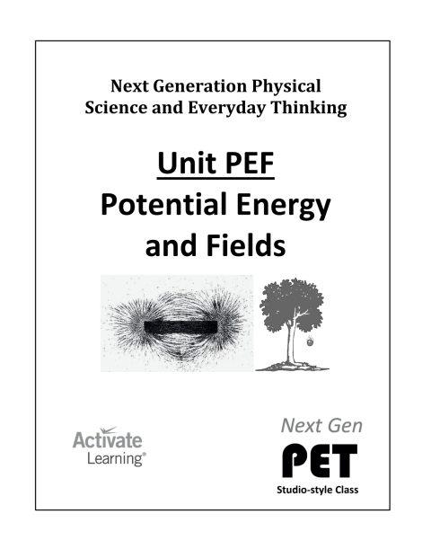 Cover image for book Next Gen PET, Unit PEF: Potential Energy and Fields (studio style)