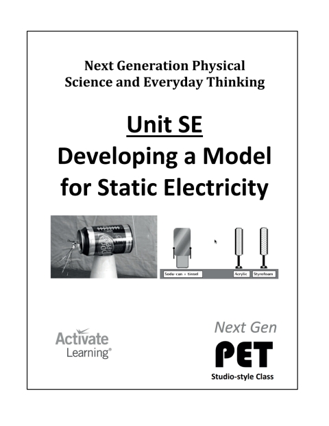 Cover image for book Next Gen PET, Unit SE: Developing a Model for Static Electricity (studio style)