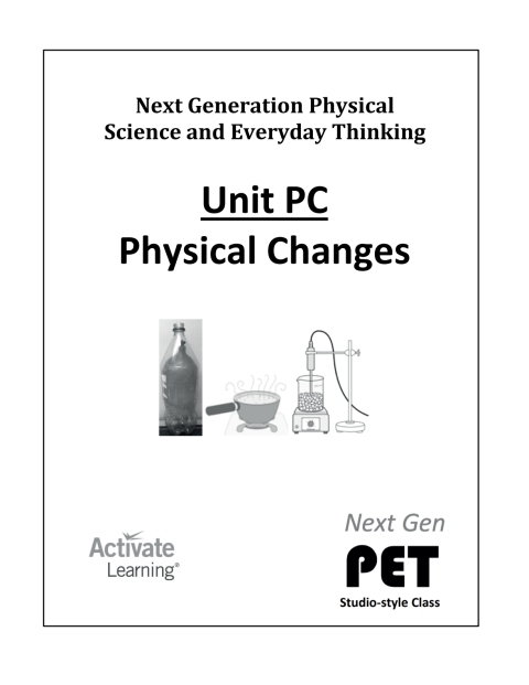 Cover image for book Next Gen PET, Unit PC: Physical Changes (studio style)