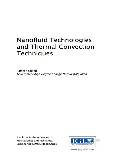 Cover image for book Nanofluid Technologies and Thermal Convection Techniques