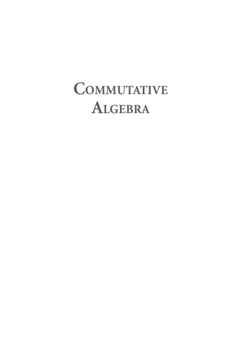 Cover image for book Commutative Algebra