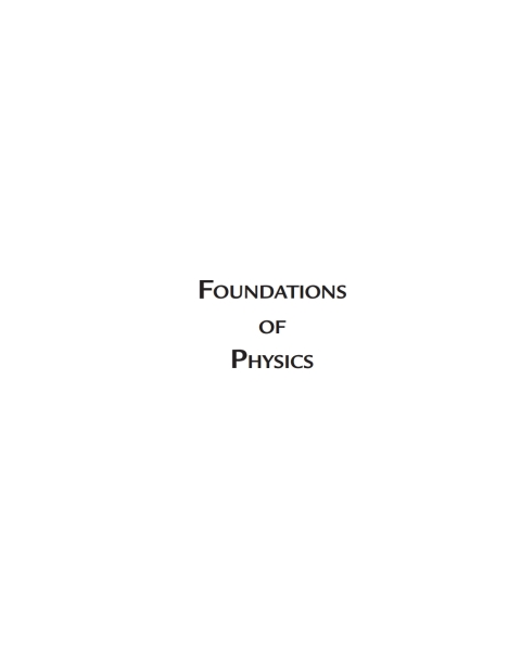 Cover image for book Foundations of Physics