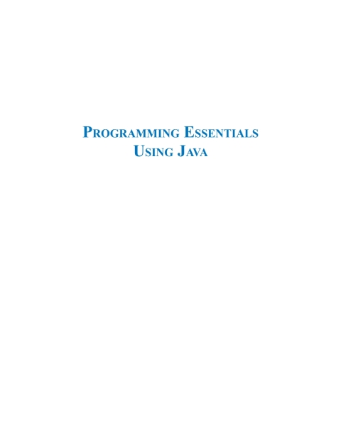 Cover image for book Programming Essentials Using Java