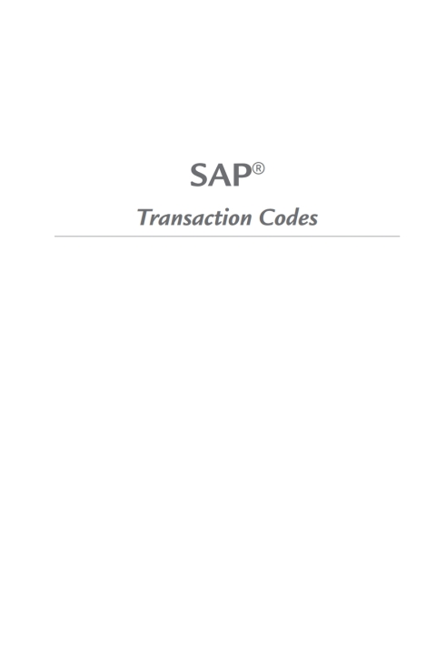 Cover image for book SAP Transaction Codes